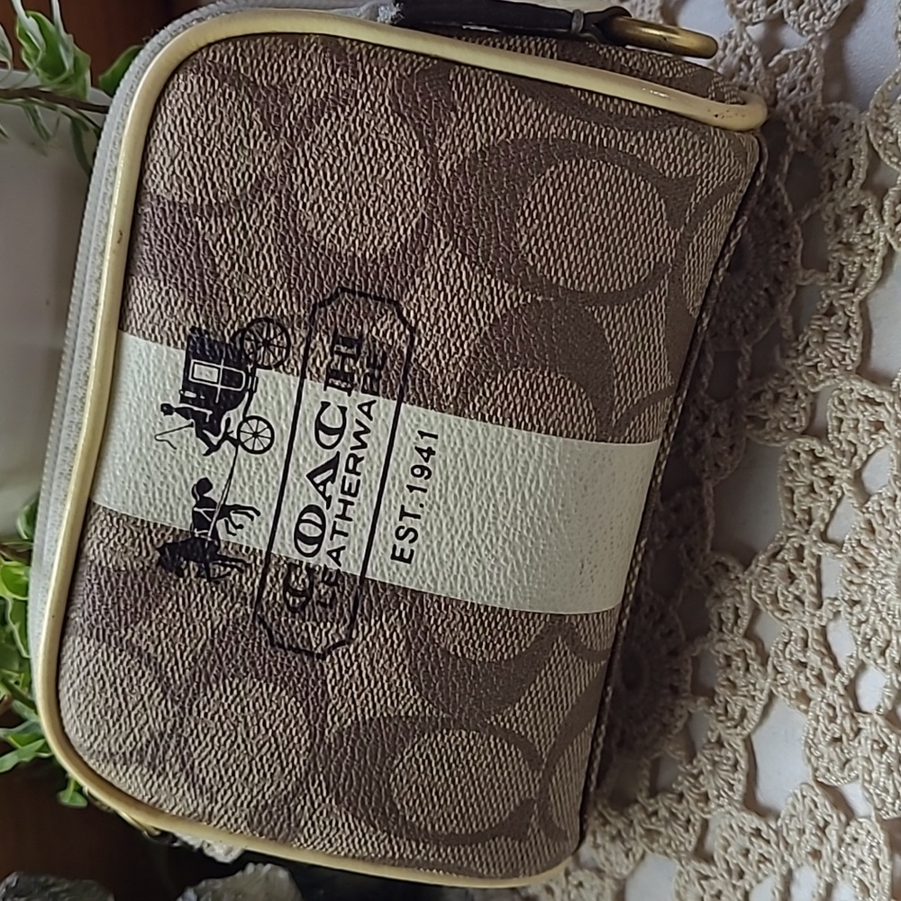 Vintage Coach Signature Cosmetic Bag